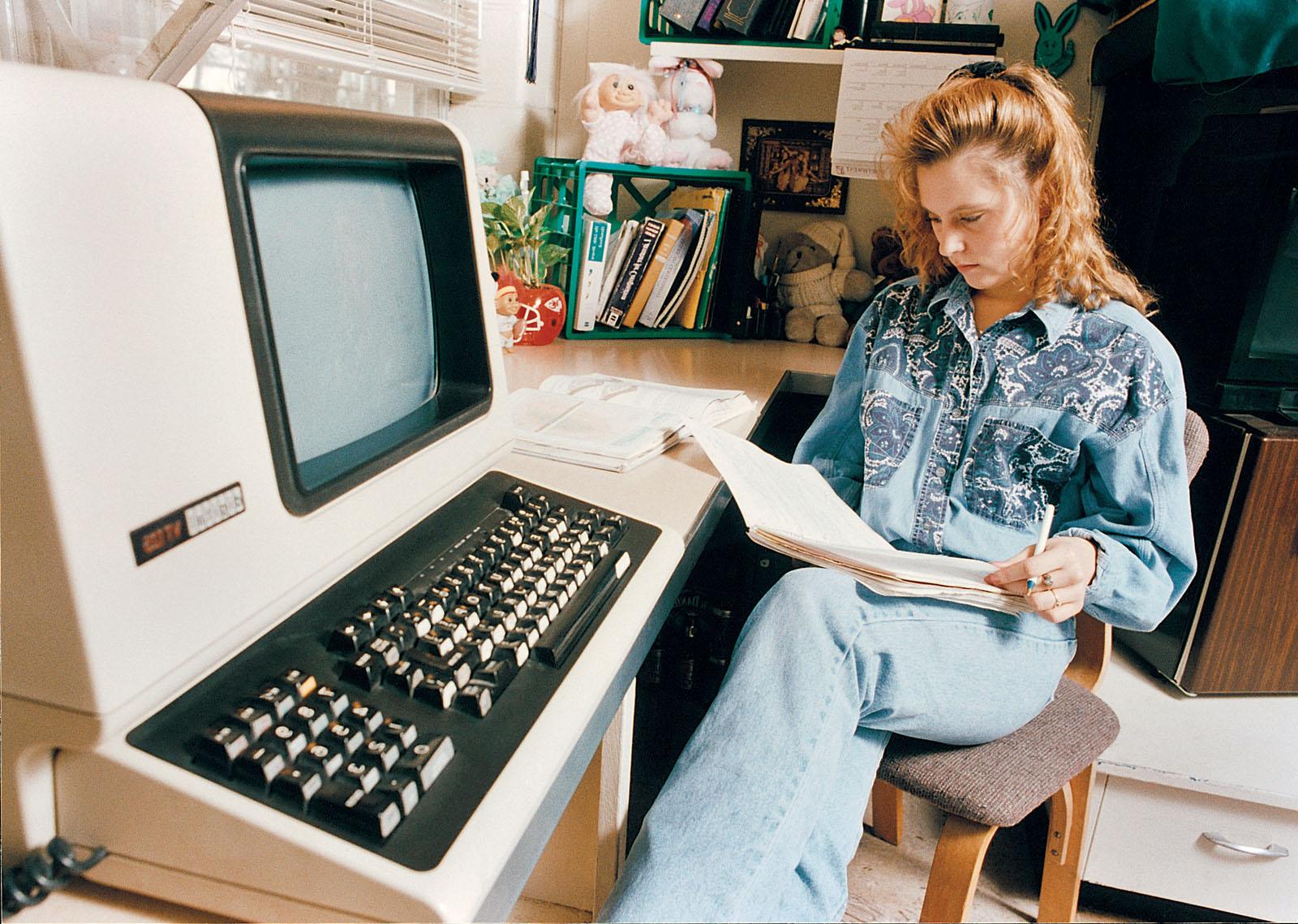 Beginning in 1987, every Northwest residence hall room was equipped with a computer terminal networked to a common server that provided access to an online library catalog, word processing and email.