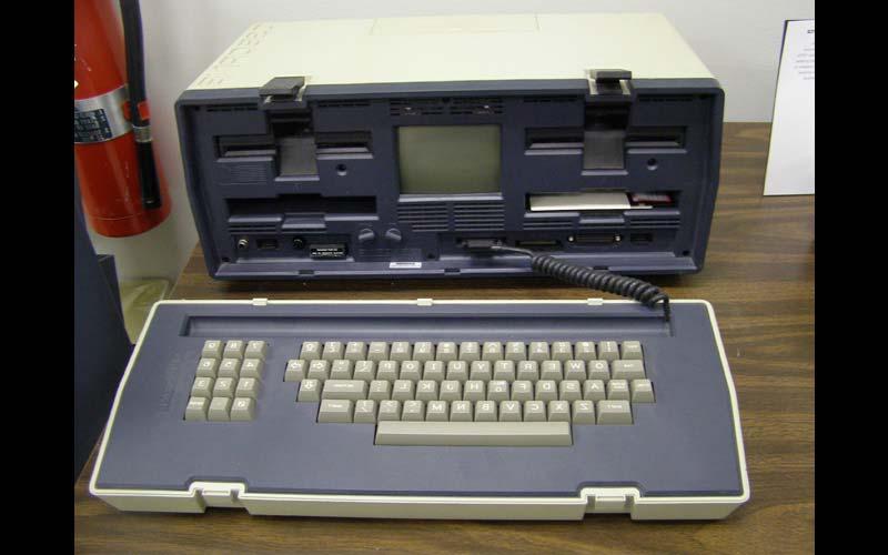 Osborne (1980s) | The first portable personal computer was purchased and used by Northwest's agricultural department. Few programs would run because the screen was limited to 40 character lines. (Courtesy of the Jean Jennings Bartik Computing Museum)