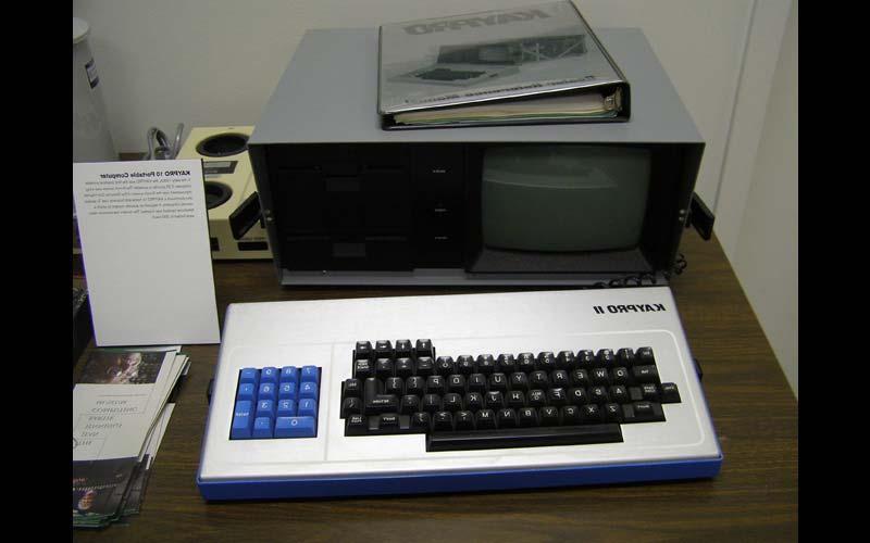 Kaypro 10 (1980s) | The first practical portable computer, the Kaypro weighed 25 pounds and the 9-inch screen was a vast improvement over the Obsorne. The Kaypro was used by Northwest's computing services department, now the Office of Information Technology. (Courtesy of the Jean Jennings Bartik Computing Museum)